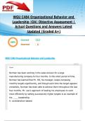 WGU C484 Organizational Behavior and Leadership &vert;OA&vert; Objective Assessment &vert;112  Actual Questions and Answers Latest Updated 2025&sol;2026 &lpar;Graded A&plus;&rpar;