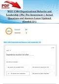 WGU C484 Organizational Behavior and Leadership &vert;PA&vert; Pre-Assessment &vert; 94 Actual Questions and Answers Latest Updated 2025&sol;2026  &lpar;Graded A&plus;&rpar;
