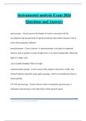 Instrumental analysis Exam 2026 Questions and Answers