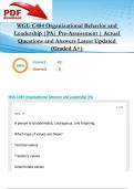WGU C484 Organizational Behavior and Leadership &vert;PA&vert; Pre-Assessment &vert; 42 Actual Questions and Answers Latest Updated 2025&sol;2026  &lpar;Graded A&plus;&rpar;