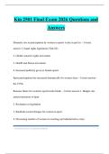 Kin 2501 Final Exam 2026 Questions and Answers