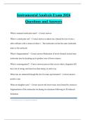 Instrumental Analysis Exam 2026 Questions and Answers