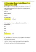QMA practice Exam Actual Questions and Answers 2026&period;docx