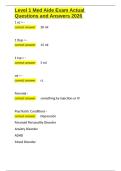 Level 1 Med Aide Exam Actual Questions and Answers 2026&period;docx