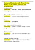 Kentucky Medication Aide &lpar;Final Review Part 1&rpar; Exam Actual Questions and Answers 2026&period;docx