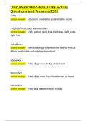 Ohio Medication Aide Exam Actual Questions and Answers 2026&period;docx