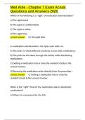 Med Aide - Chapter 7 Exam Actual Questions and Answers 2026&period;docx
