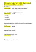 Medication Aide - Unit 1 & 2 Exam Actual Questions and Answers 2026&period;docx