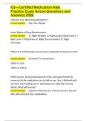 KS&mdash;Certified Medication Aide Practice Exam Actual Questions and Answers 2026&period;docx