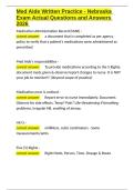 Med Aide Written Practice - Nebraska Exam Actual Questions and Answers 2026&period;docx