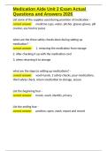 Medication Aide Unit 2 Exam Actual Questions and Answers 2026&period;docx