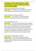 Assistance with Medications- Idaho Certification Exam Actual Questions and Answers 2026&period;docx