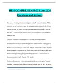 HESI COMPREHENSIVE Exam 2026 Questions and Answers