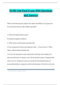 NURS 160 Final Exam 2026 Questions and Answers