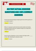 ACI TEST ACTUAL 2025&sol;2026 QUESTIONS AND 100&percnt; CORRECT ANSWERS