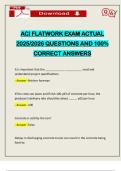 ACI FLATWORK EXAM ACTUAL 2025&sol;2026 QUESTIONS AND 100&percnt; CORRECT ANSWERS