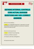 DEFINING INTERNAL CONTROLSCOSO ACTUAL 2025&sol;2026 QUESTIONS AND 100&percnt; CORRECT ANSWERS