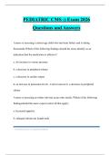 PEDIATRIC CMS &colon;&rpar; Exam 2026 Questions and Answers