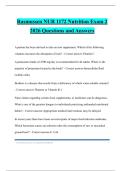 Rasmussen NUR 1172 Nutrition Exam 2 2026 Questions and Answers