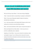 FINAL EXAM NUR2058 RASMUSSEN Exam 2026 Questions and Answers