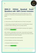 2020-21 OHSAA Baseball Exam  Questions with 100&percnt; Correct Answers 