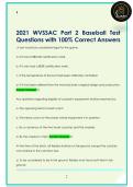 2021 WVSSAC Part 2 Baseball Test  Questions with 100&percnt; Correct Answers 