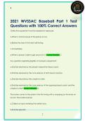 2021 WVSSAC Baseball Part 1 Test  Questions with 100&percnt; Correct Answers