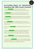 Accounting Basics for Quickbooks  Questions with 100&percnt; Correct Answers 