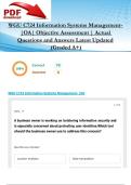 WGU C724 Information Systems Management- &vert;OA&vert; Objective Assessment &vert; 70 Actual Questions and Answers Latest Updated 2025&sol;2026 &lpar;Graded A&plus;&rpar;