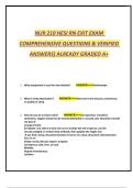 NUR 210 &ndash; HESI RN Exit Exam &ndash; Comprehensive Questions with Verified Answers &lpar;A&plus; Graded Material&rpar;