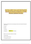 Nutrition D440 &ndash; Exam with Well-Detailed Questions and Answers &lpar;Newest Updated A&plus; Version&rpar;