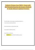 Pediatric Primary Care PNCB 1 &ndash; Exam with Well-Detailed Questions and Answers &lpar;Newest Updated A&plus; Version&rpar;