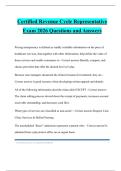 Certified Revenue Cycle Representative Exam 2026 Questions and Answers