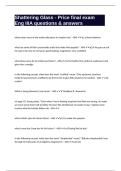 Shattering Glass - Price final exam Eng IIIA questions & answers
