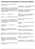 Homeostasis Test Questions and Answers Rated A