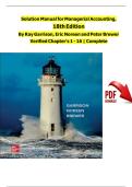 Solution Manual for Managerial Accounting&comma; 18th Edition  &lpar;By Ray Garrison&comma; Eric Noreen&comma; and Peter Brewer&rpar;