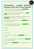 Aeromedical - Aviation Medicine  Questions with 100&percnt; Correct Answers