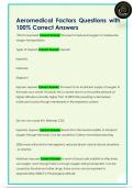 Aeromedical Factors Questions with  100&percnt; Correct Answers
