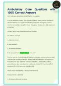 Ambulatory Care Questions with  100&percnt; Correct Answers 