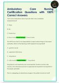 Ambulatory Care Questions with  100&percnt; Correct Answers 