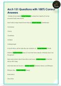 Arch 131 Questions with 100&percnt; Correct  Answers