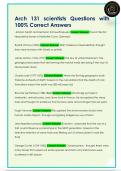 Arch 131 scientists Questions with  100&percnt; Correct Answers 