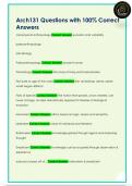 Arch131 Questions with 100&percnt; Correct  Answers 