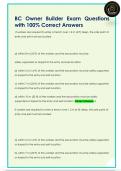 BC Owner Builder Exam Questions  with 100% Correct Answers 