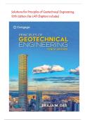 Solutions for Principles of Geotechnical Engineering&comma; 10th Edition Das &lpar;All Chapters included