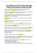ACC 406 Exam 1 MC Practice Questions With Correct Answers