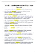 WI NHA State Exam Questions With Correct Answers