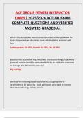ACE GROUP FITNESS INSTRUCTOR EXAM &vert; 2025&sol;2026 ACTUAL EXAM COMPLETE QUESTIONS AND VERIFIED ANSWERS GRADED A&plus; 
