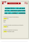 UCONN PSYCH 1100 LAB QUIZ ACTUAL 2025&sol;2026 QUESTIONS AND 100&percnt; CORRECT ANSWERS
