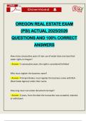 OREGON REAL ESTATE EXAM &lpar;PSI&rpar; ACTUAL 2025&sol;2026 QUESTIONS AND 100&percnt; CORRECT ANSWERS